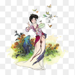 美人戏蝶