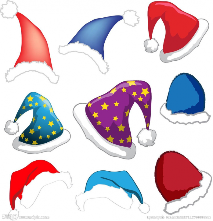 9种彩色圣诞帽子