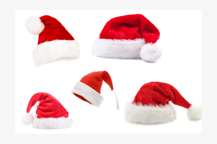 5种红色圣诞帽