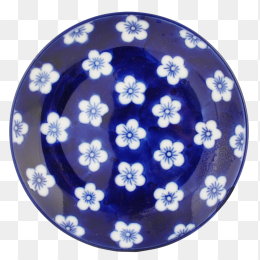青花茶盘茶托PNG免抠