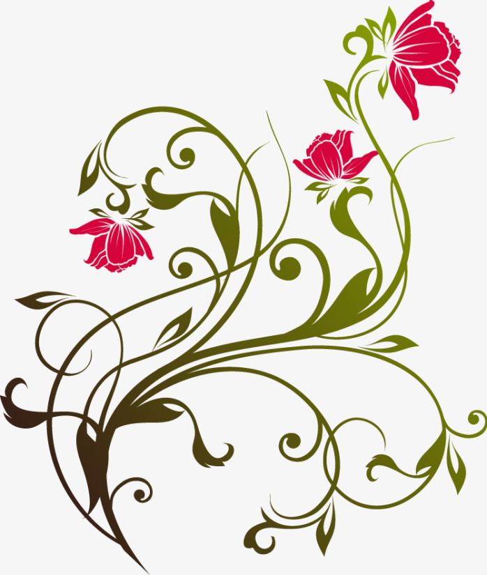 花边线条花卷纹免扣png
