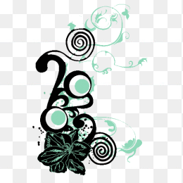 植物藤蔓花边线条花卷纹免扣背景透明png