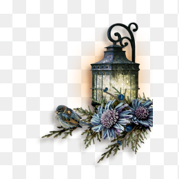 花中的路灯,马灯,灯泡png免抠图片