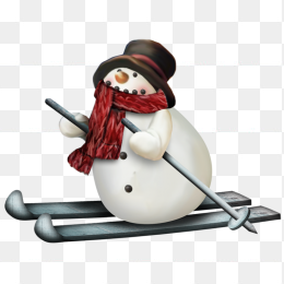 可爱卡通滑雪小雪人高清png图片