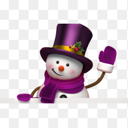 紫色的卡通小雪人高清png图片