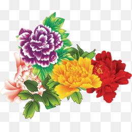 透明水彩牡丹花朵大花png图片