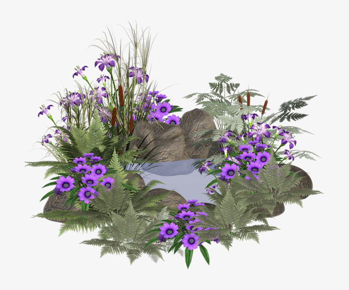 草坪草皮植物紫花背景透明png图片素材