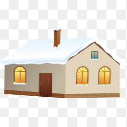 积雪房顶厚厚的雪冬季小屋免抠图透明png图片