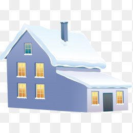 房顶厚厚的雪冬季小屋免抠图透明png图片