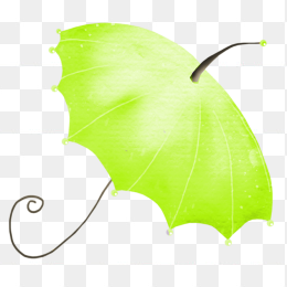 绿色卡通雨伞免扣高清png