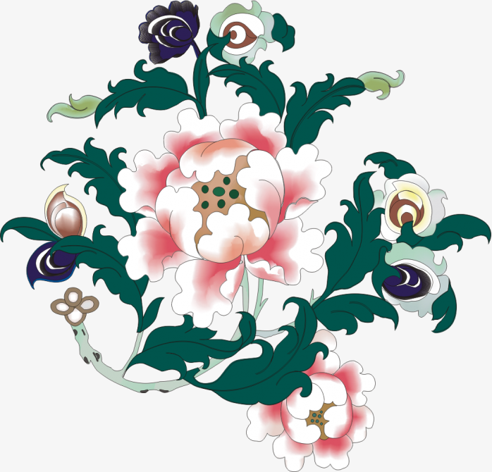 花朵中国风免抠png透明背景图片