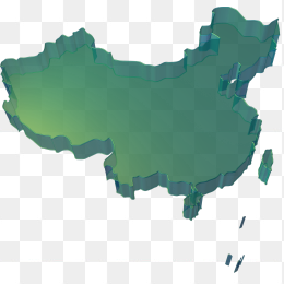 绿色纯轮廓中国地图免抠图png透明背景