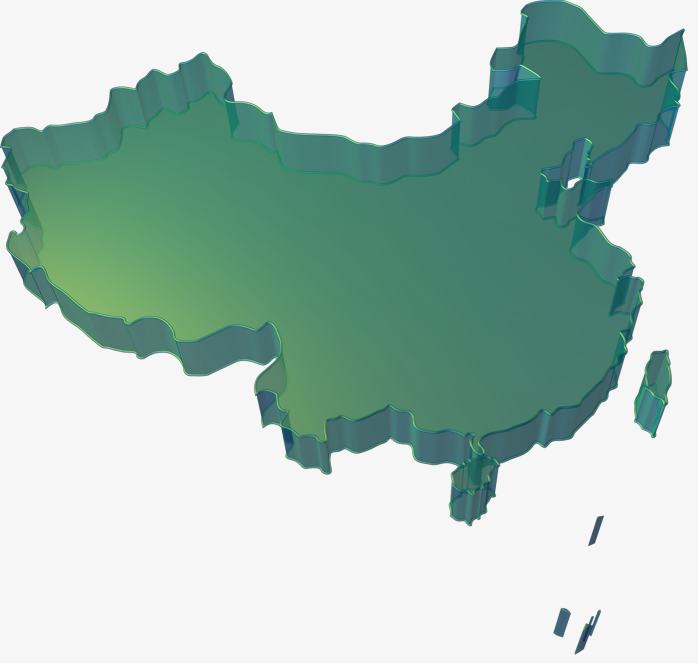 绿色纯轮廓中国地图免抠图png透明背景