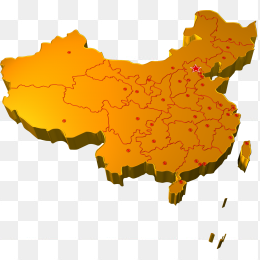 行政划分及省会立体中国地图免抠图png透明背景
