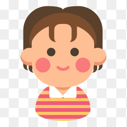 手绘卡通可爱小女孩人物图案头像PNG素材