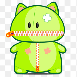 绿色拉链猫