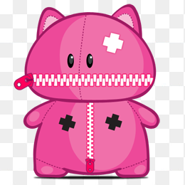 玫红拉链猫