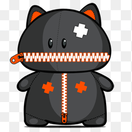 黑色拉链猫
