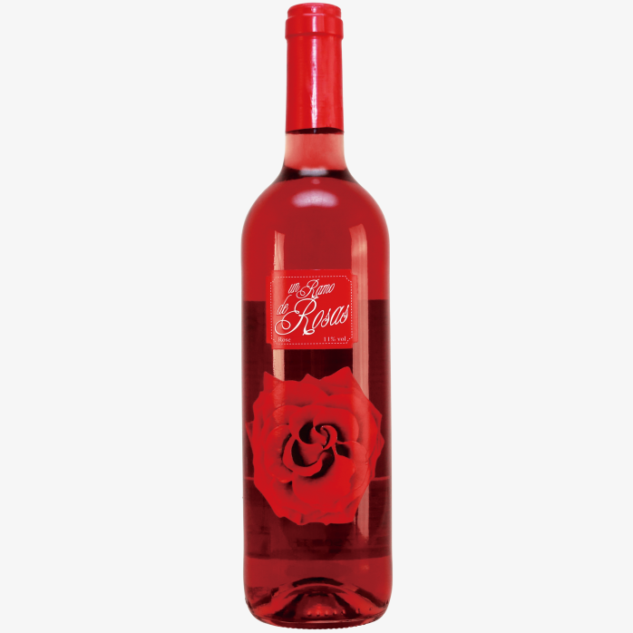 一束玫瑰甜红葡萄酒
