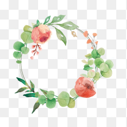 手绘水彩花环