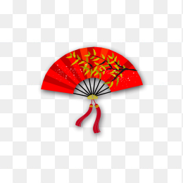 喜庆中国风红色扇子
