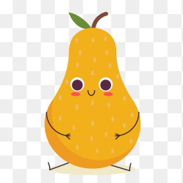 卡通黄色鸭梨