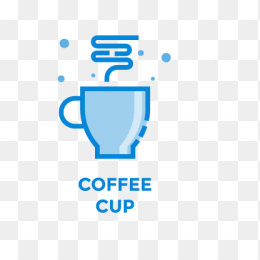 咖啡杯蓝色图标