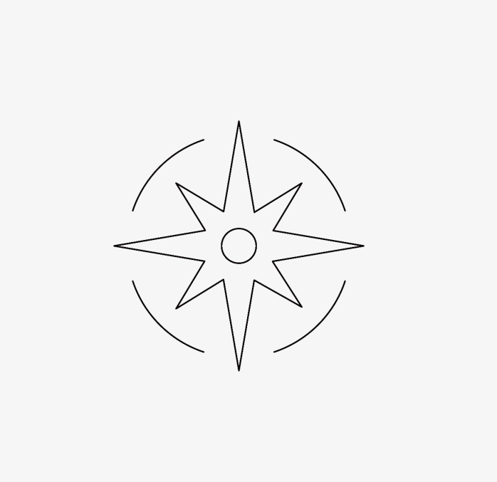 八角星镖简约线条