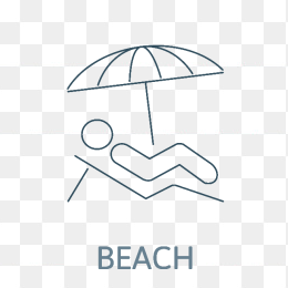 海滩简约线条