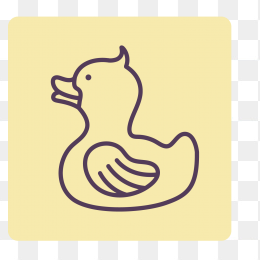玩具鸭子扁平图标