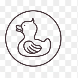 玩具鸭子细线图标