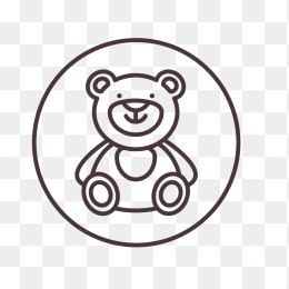 玩具熊细线图标