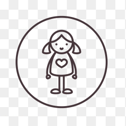 女孩细线图标