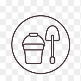 沙滩玩具细线图标