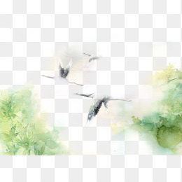 水墨画元素-仙鹤