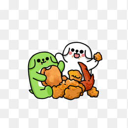 萌狗吃炸鸡