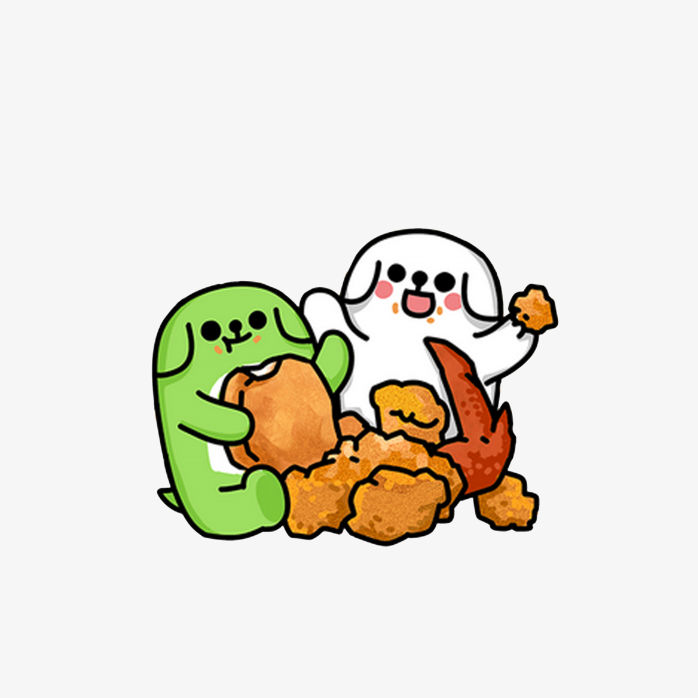萌狗吃炸鸡