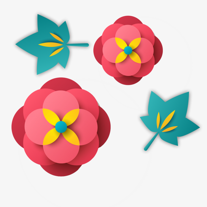 红色传统边花剪纸边