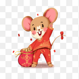 2020年春节红色喜庆鼠年小老鼠