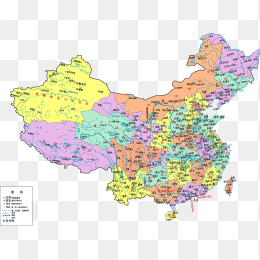 彩色高清中国地图
