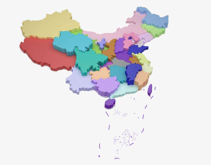 立体中国地图板块