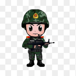 手绘卡通武警