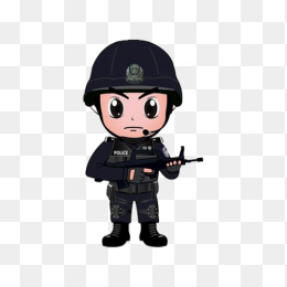 手绘卡通武警