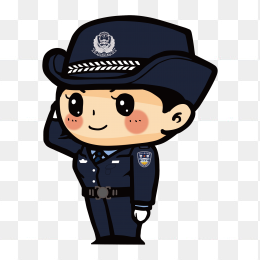 手绘卡通警察