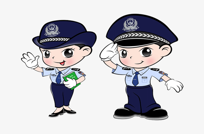 手绘卡通警察