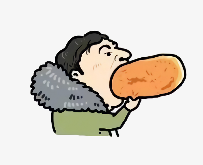 王思聪吃面包卡通形象