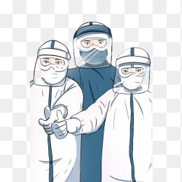 手绘最美逆行者医生护士插画