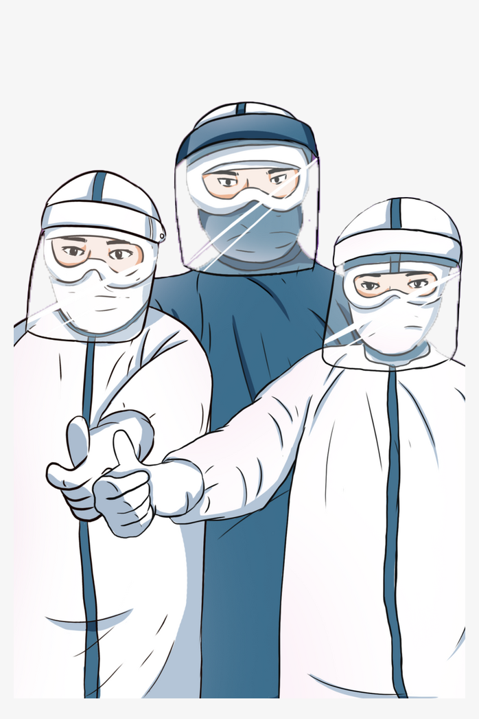 手绘最美逆行者医生护士插画