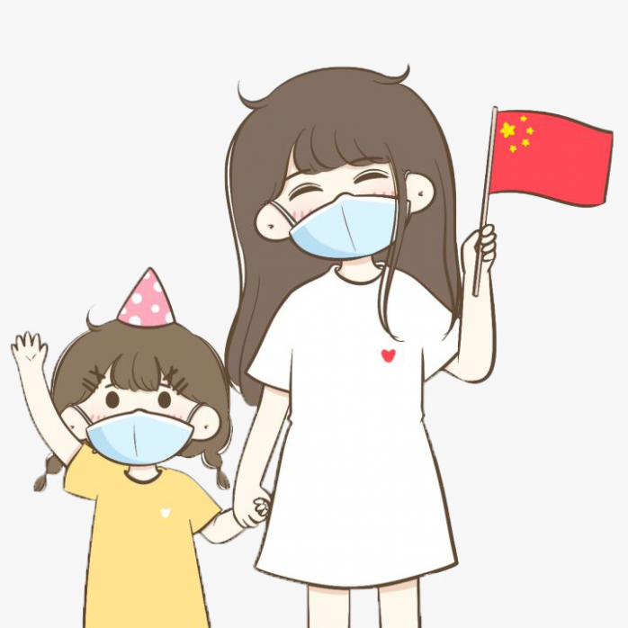 中国加油抗疫插画
