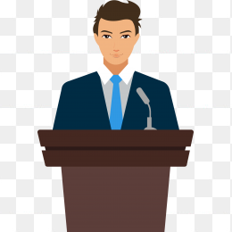 卡通演讲台讲师